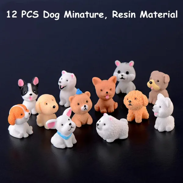 12pcs Mini Resin Dog Figurines for Decor - Image 3