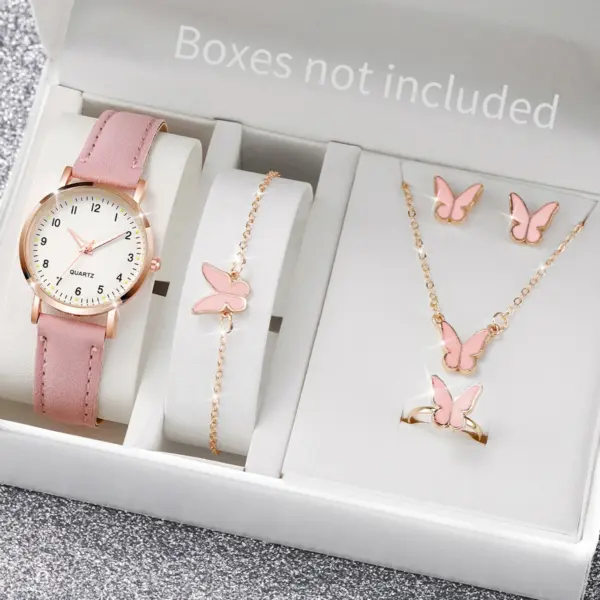 Women's Quartz Watch Set with Jewelry 6PCS - Image 3