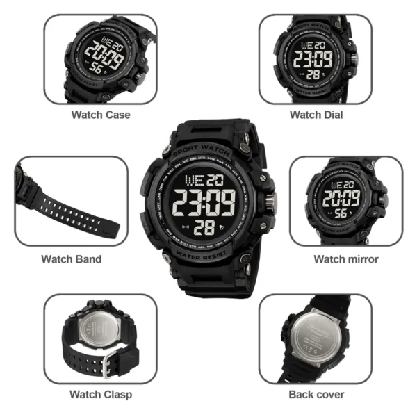 Digital Sports Watch for Men Waterproof Camo - Image 4