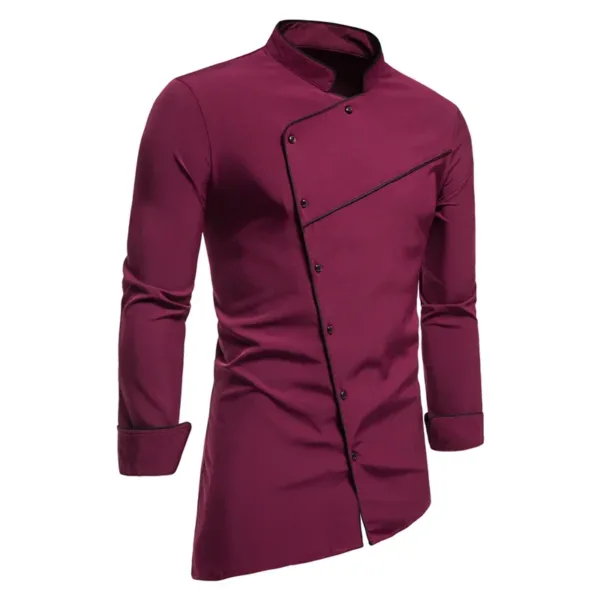 Men's Casual Color Block Long Sleeve Shirt - Image 5