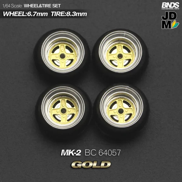 1/64 Scale Alloy Wheel and Tire Set 4pcs - Image 36