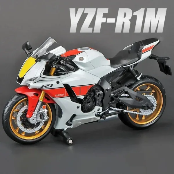 1:12 Yamaha YZF-R1M Alloy Motorcycle Model - Image 7