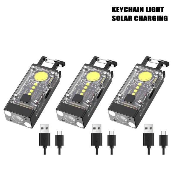 Portable Solar LED Flashlight Keychain Torch - Image 9
