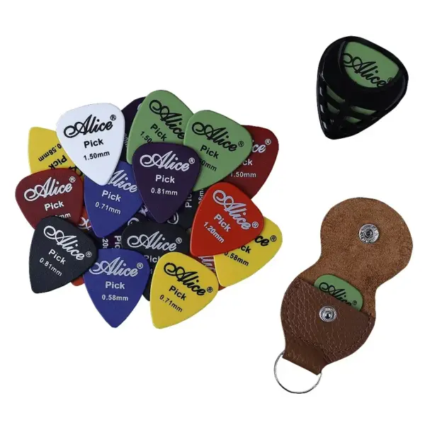 Assorted Alice Guitar Picks Set with Holder 21Pcs