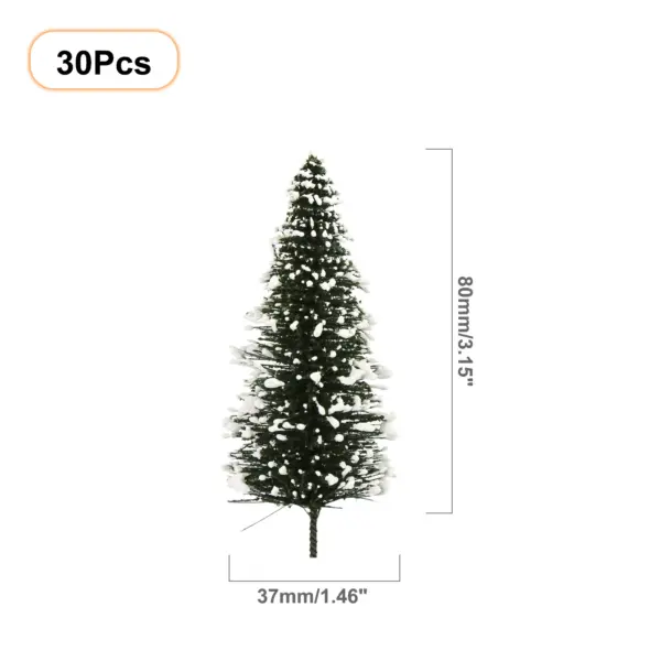 40pcs Deep Green Snowy Pine Trees Set - Image 10