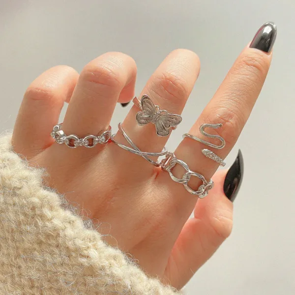 Skull Rings Set Vintage Gothic for Women - Image 14