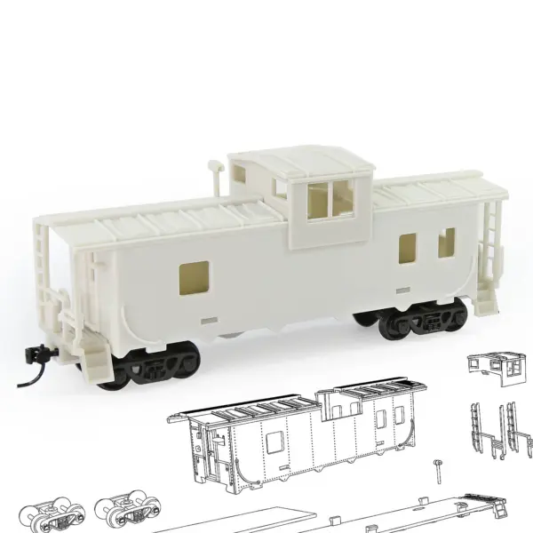 HO Scale 1:87 Unassembled Caboose Model Wagon