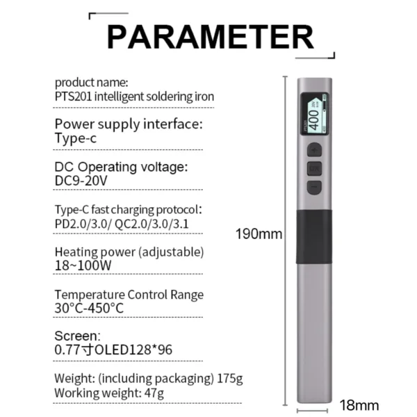 PTS201 100W Adjustable Electric Soldering Iron - Image 5