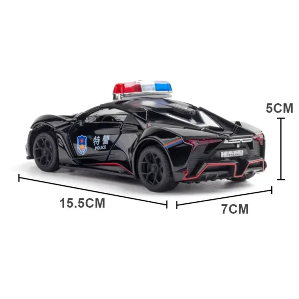 Lykan Hypersport Police Car Diecast Model 1/32 - Image 4