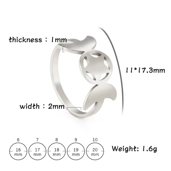 Triple Moon Goddess Stainless Steel Ring - Image 12