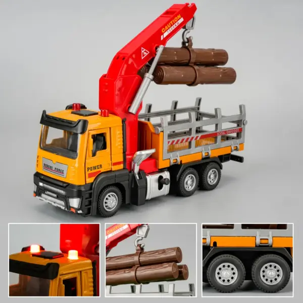 1:32 Diecast Timber Transportation Crane Car - Image 7