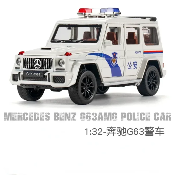 1:32 Diecast Benz G63 Police Car Model - Image 8