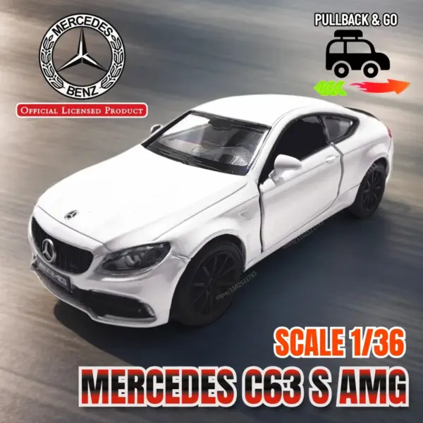 1:36 Mercedes AMG GTS Pink Diecast Model Car - Image 14