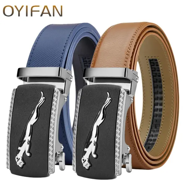 Men's Genuine Leather Belt Set of Two - Image 3