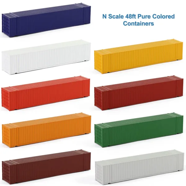 N Scale 48ft Colored Container Set of 9