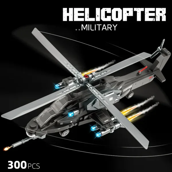 Military Helicopter Building Blocks Set