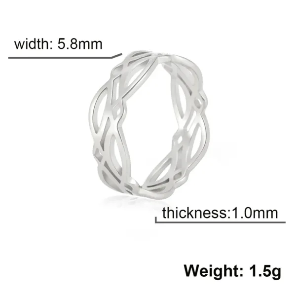 Geometric Stainless Steel Ring for Couples - Image 7