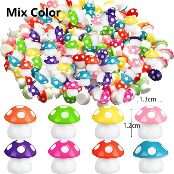 50Pcs Mini Resin Mushroom Figurines Set - Image 7