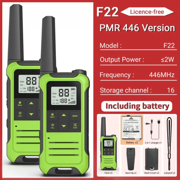 2pcs Baofeng F22 Long Range Walkie Talkies - Image 15