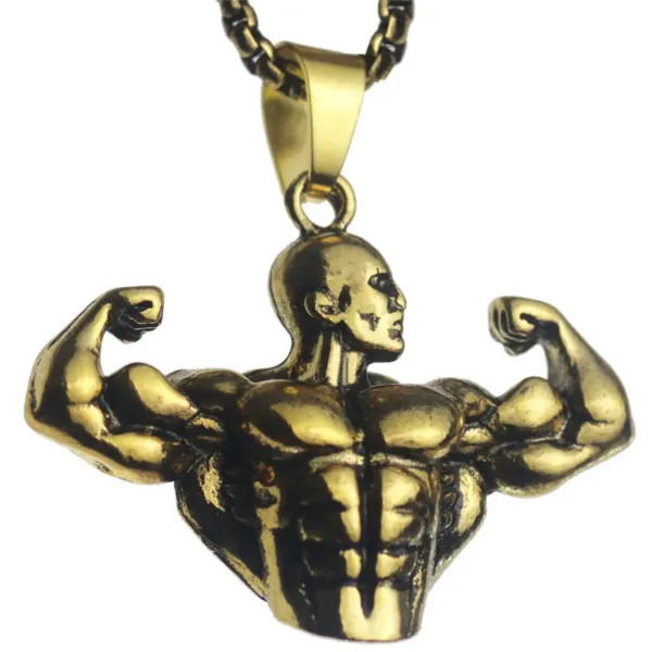 Fashion Barbell Dumbbell Pendant Necklace - Image 21