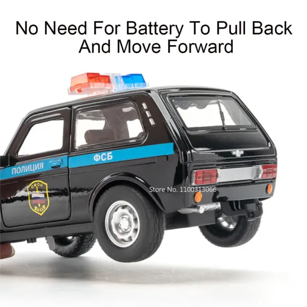 1/18 Scale Russia Ladaniva Police Car Model - Image 4