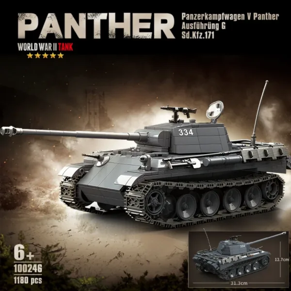 World War II Panther Tank Building Blocks Set