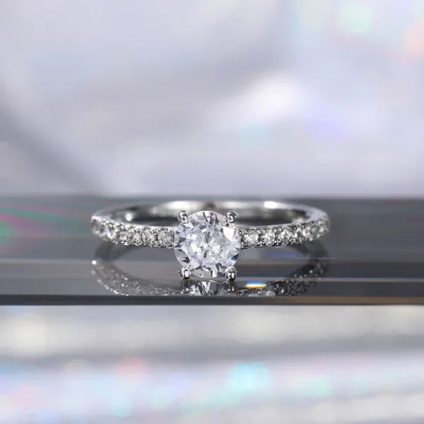 Brilliant Cubic Zirconia Wedding Band Ring - Image 5