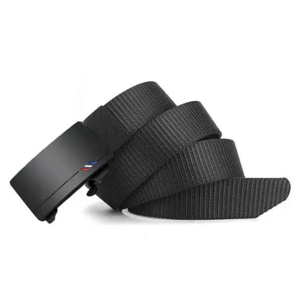 Men's Black Canvas Belt with Automatic Buckle - Image 2