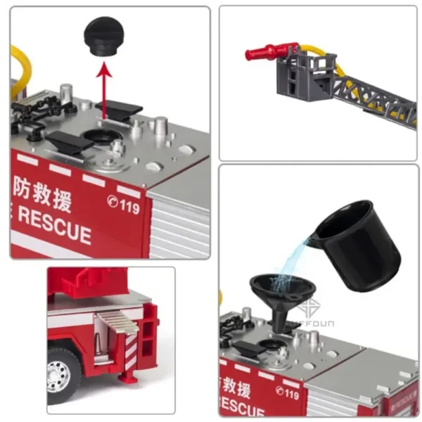 1:50 Scale Fire Engine Diecast Model Toy - Image 3