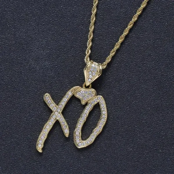 Iced Out Letter Pendant Necklace for Men - Image 10