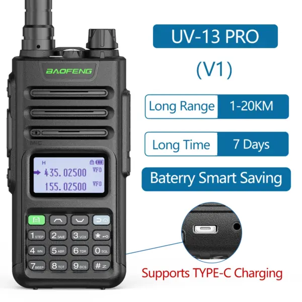 BaoFeng UV-13 PRO Walkie Talkie with Charger - Image 11