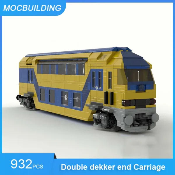 MOC Building Blocks Double Deck Train Car 932PCS