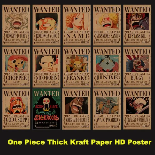 One Piece Wanted Bounty Thick Paper Poster - Image 2