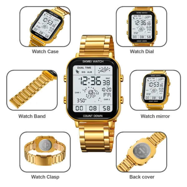 Stainless Steel Digital Sports Watch for All - Image 5