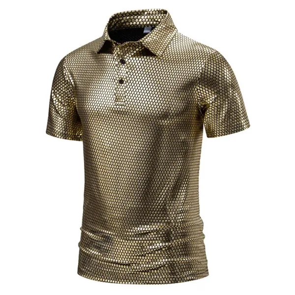 Men's Casual Short Sleeve Sequins T-Shirt - Image 8