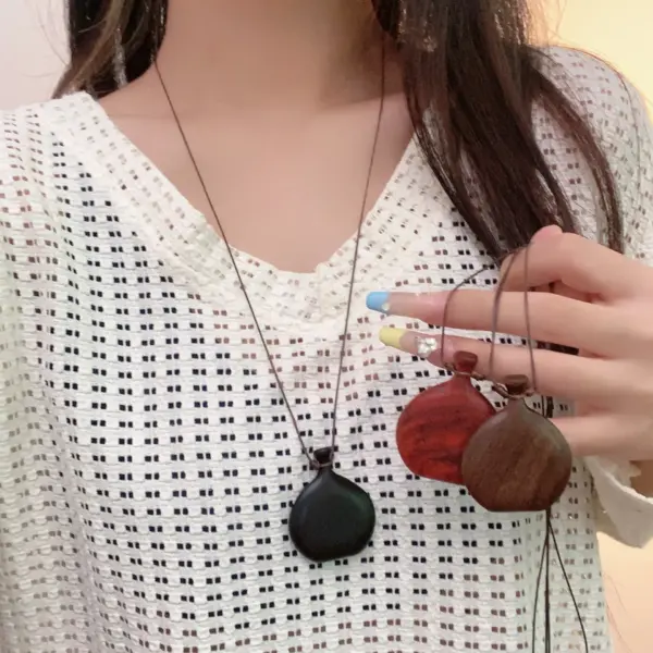 Cute Anime Wood Flagon Pendant Necklace - Image 2