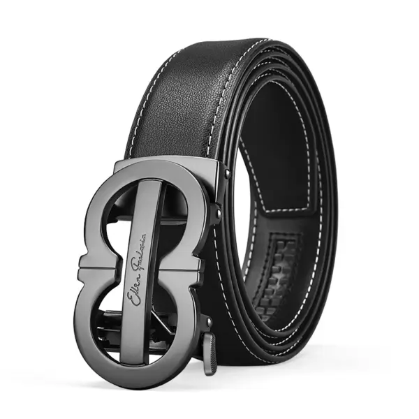 Men's Genuine Leather Automatic Buckle Belt - Image 9