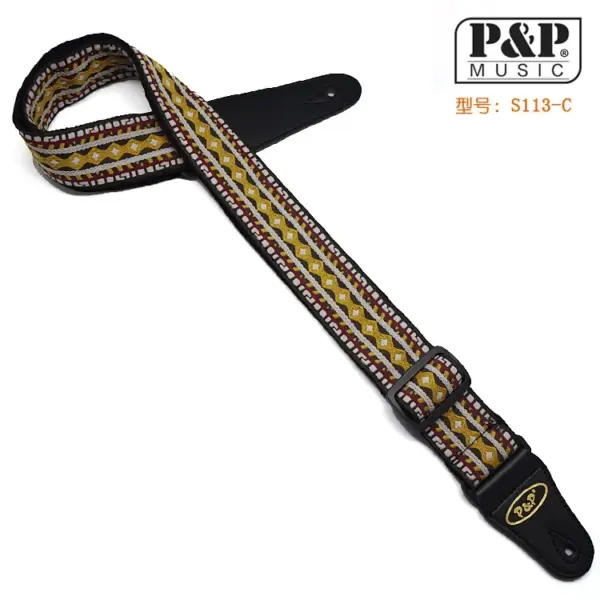 Adjustable Ethnic Style Guitar Strap 150cm - Image 11