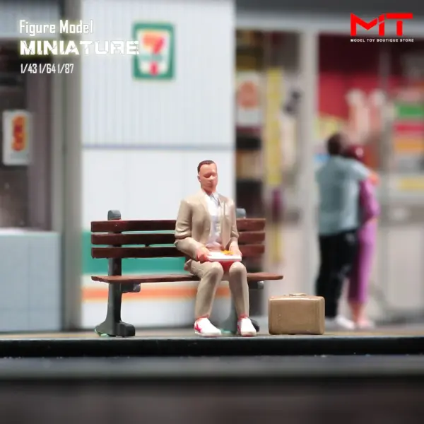 Miniature Model Man on Bench 1/87 to 1/24 - Image 5