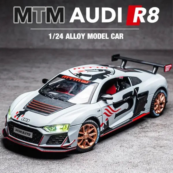 1:24 Audi R8 Diecast Model Car Toy - Image 3