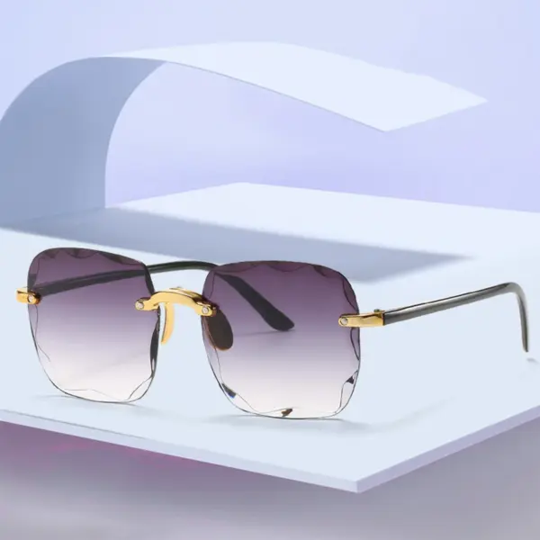 Rimless Women's Gradient Fashion Sunglasses - Image 5