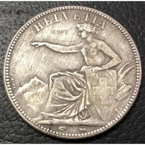 1850 Silver Plated 5 Franken Copy Coin - Image 2