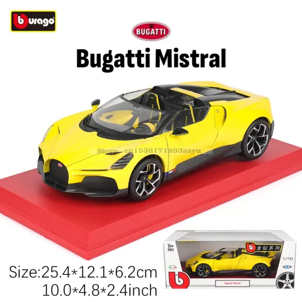 Bburago 1:18 Bugatti Mistral Diecast Model Car - Image 15