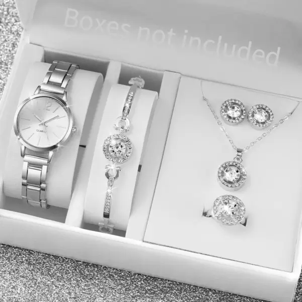 6PCS Women's Fashion Jewelry Set with Watch