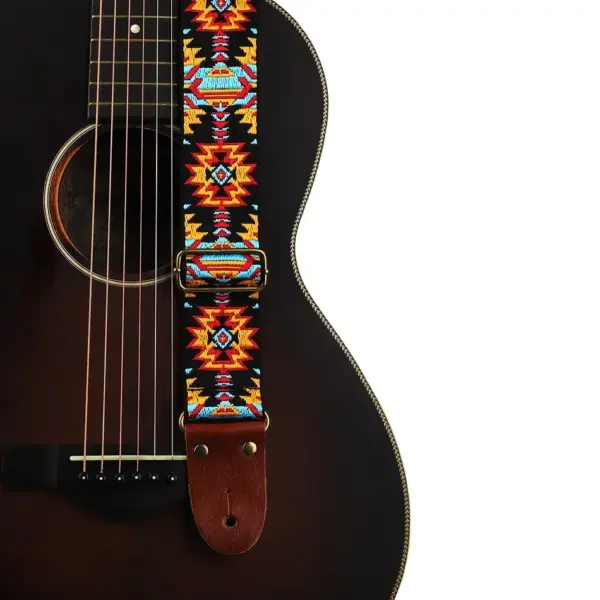 Bohemian Guitar Strap with Leather Ends - Image 9