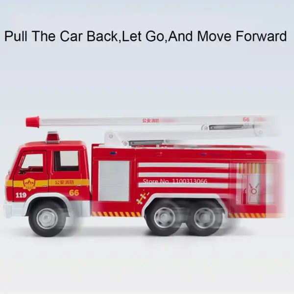 1:32 Diecast Fire Engine Toy with Sound - Image 6