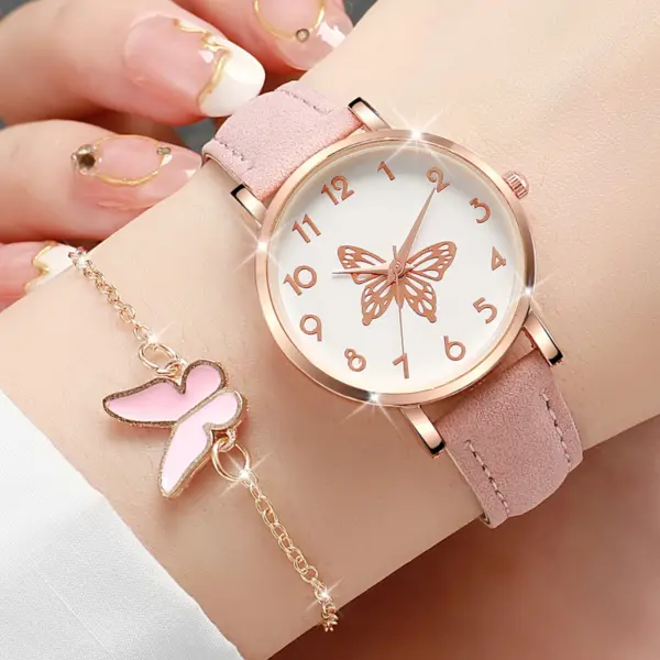 6PCS Women's Butterfly Jewelry & Watch Set - Image 4