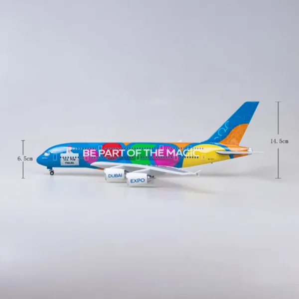 A380 UAE Model Airplane with Lights and Wheels - Image 3