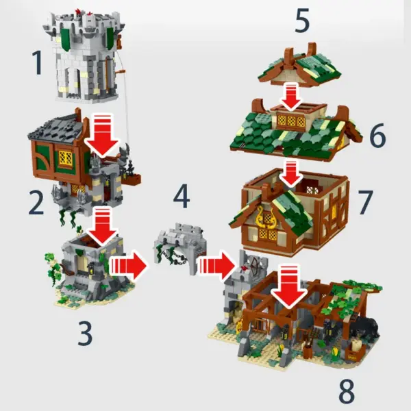 Medieval Guard Tower Building Blocks 3811 Pieces - Image 5