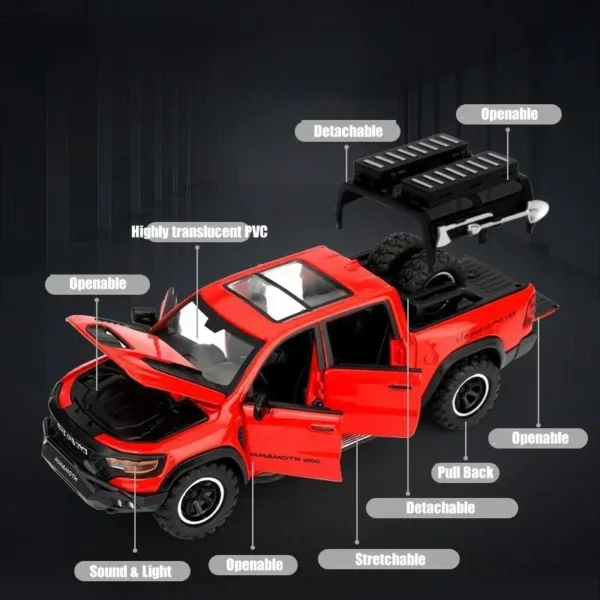 1:32 Dodge RAM Mammoth Pickup Toy Model - Image 4